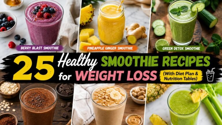25 Healthy Smoothie Recipes for Weight Loss (With Diet Plan & Nutrition Tables)